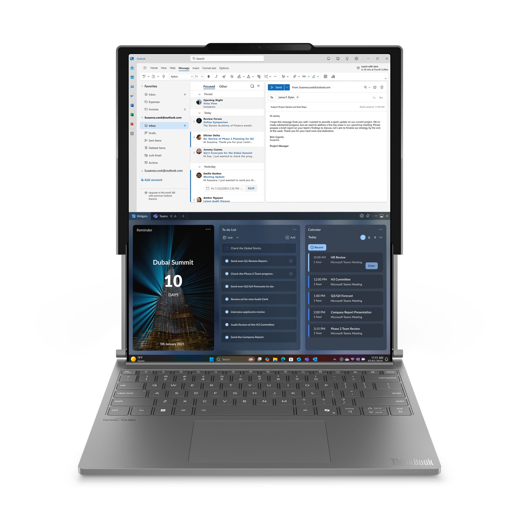 Lenovo ThinkBook Plus Ultra 7 258V – 16,7", 1 TB, 32 GB RAM, WLAN, Windows 11 Pro, Grau