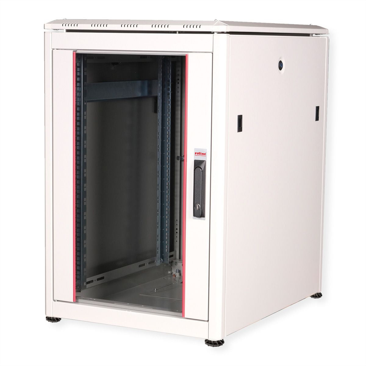 ROLINE Pro – 19" Netzwerkschrank 16U, IP20, abschliessbar, 600 × 800 × 898 mm, lichtgrau, Stahl