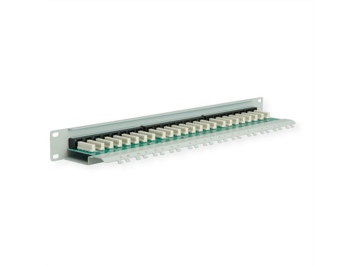 ROLINE Cat.6 / Klasse E Patchpanel – 24× RJ‑45, ungeschirmt, 19", 1U, grau
