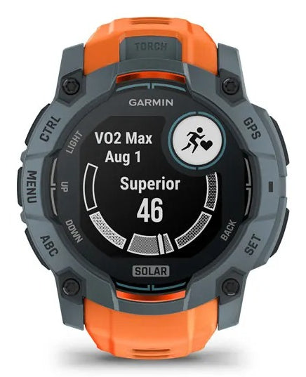 Garmin Instinct 3 Solar – GPS-Smartwatch – 50 mm, GPS, NFC, Orange, Sportarmband