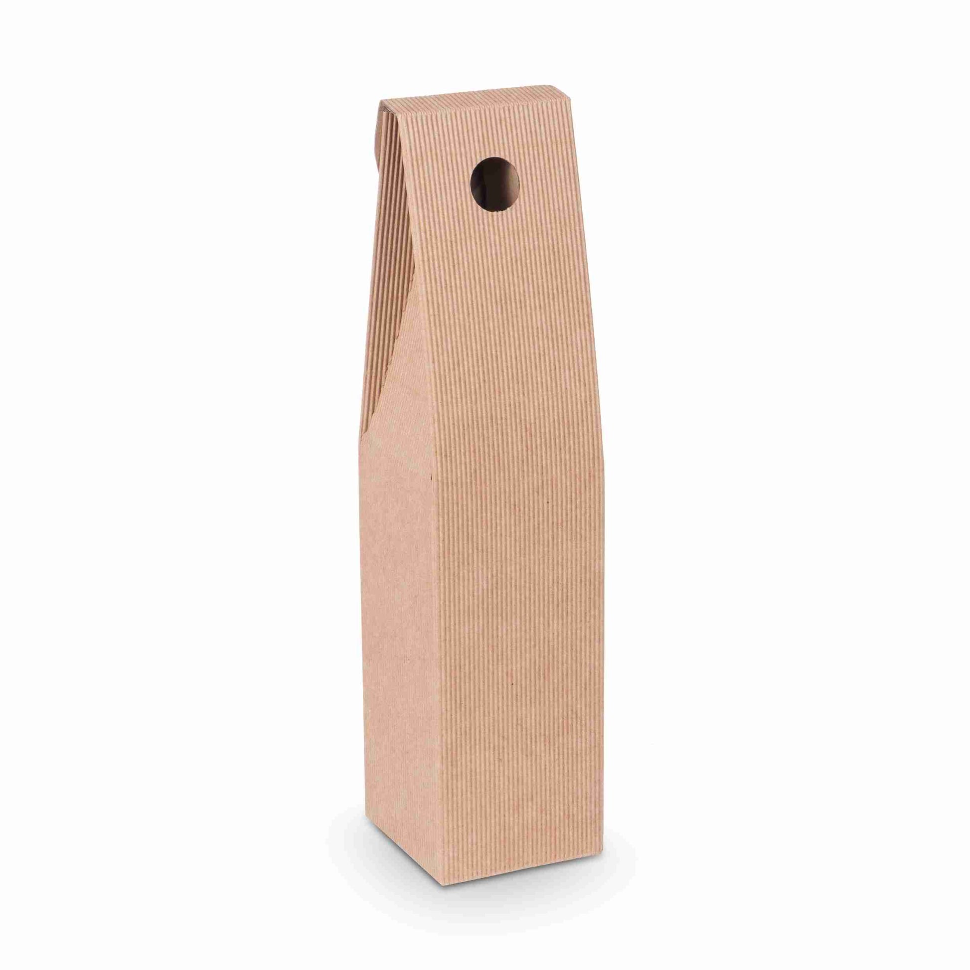 Model Weinpräsentkarton Onda Avana braun – 90 × 385 × 90 mm – für 1 Flasche – 1 Stk., ab 200 Stk.