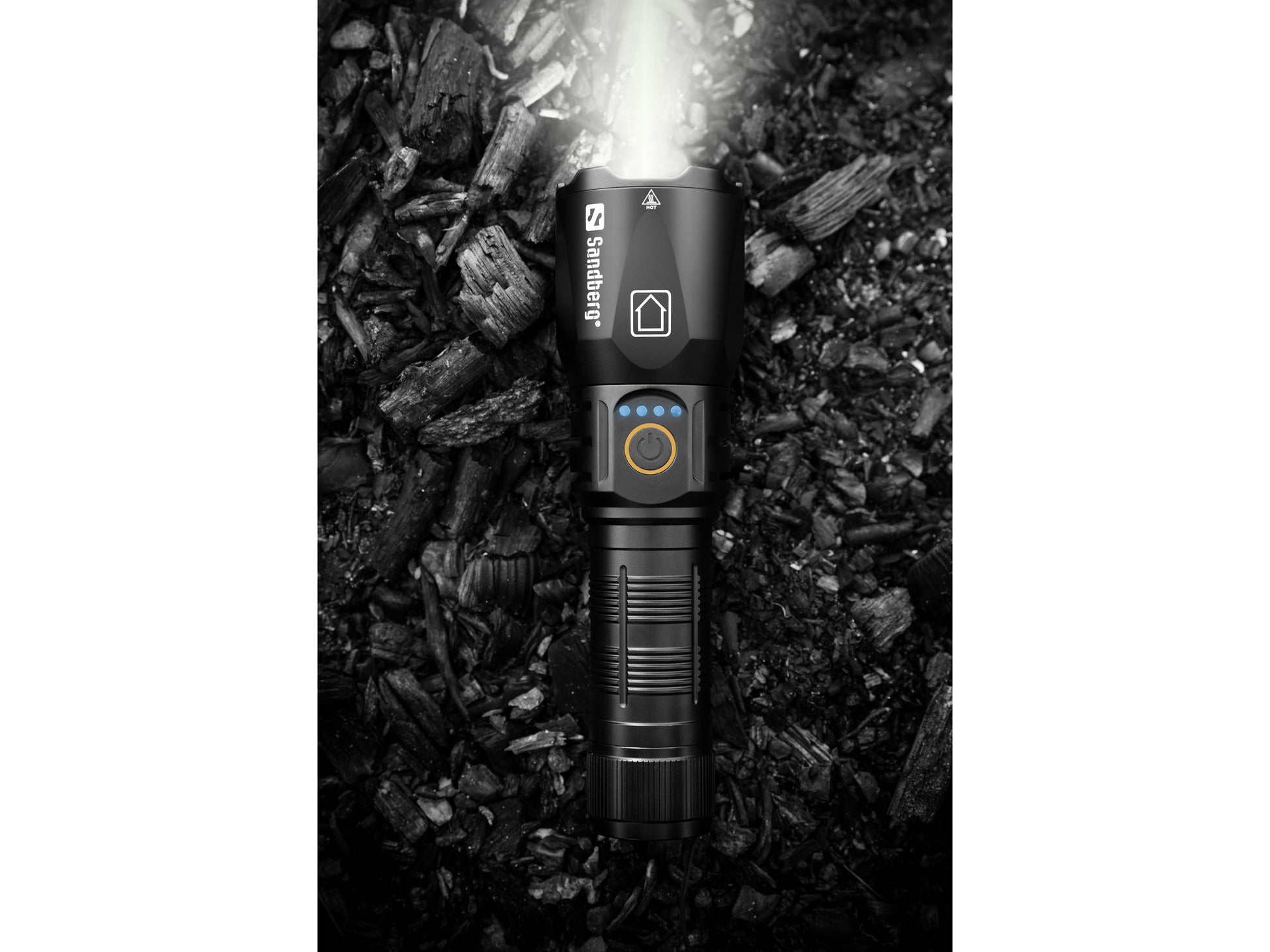 Sandberg Survivor Torch Powerbank 5000 Taschenlampe – 1200 lm, 500 m, IPX4 – Schwarz