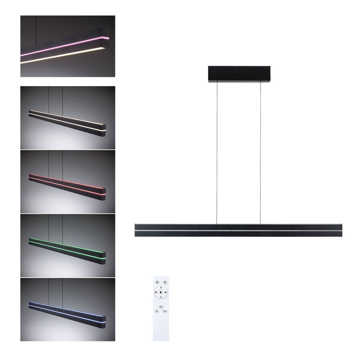 Paulmann Deckenleuchte Raiko – 100 × 3,0 × 6,3 cm, 2670 lm, 19 W, 2200–2700 K, dimmbar, schwarz