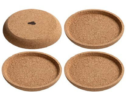 LEONARDO Untersetzer 4er-Set, Ø 8,8 × 4,3 cm, Kork, Beige, für Gläser