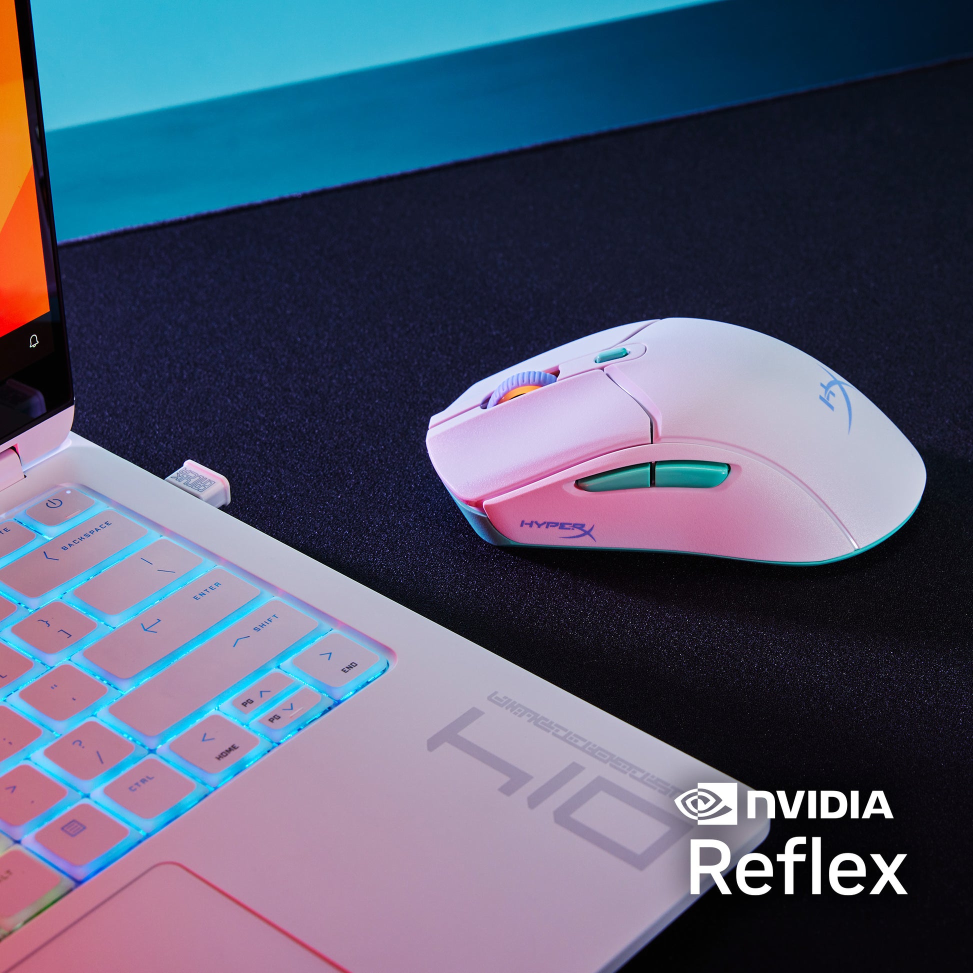 HyperX Pulsefire Haste 2 Core Gaming-Maus – kabellos, 1'000 Hz, 6 Tasten, für Rechtshänder, Beleuchtung, weiss