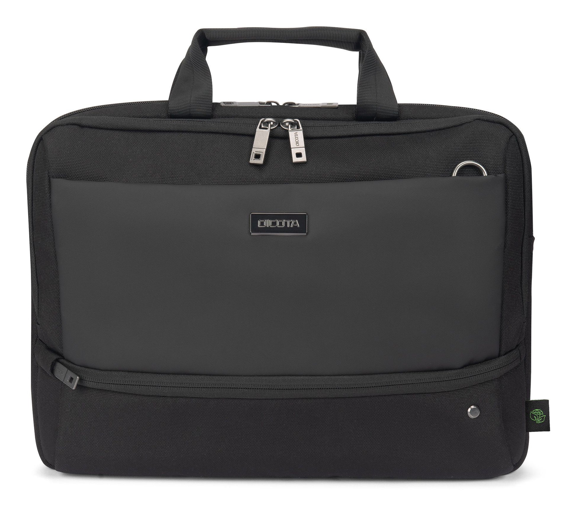 DICOTA Slim Casei FIVE Notebook-Tasche bis 14" – Trolley-Band, verschliessbar – Schwarz