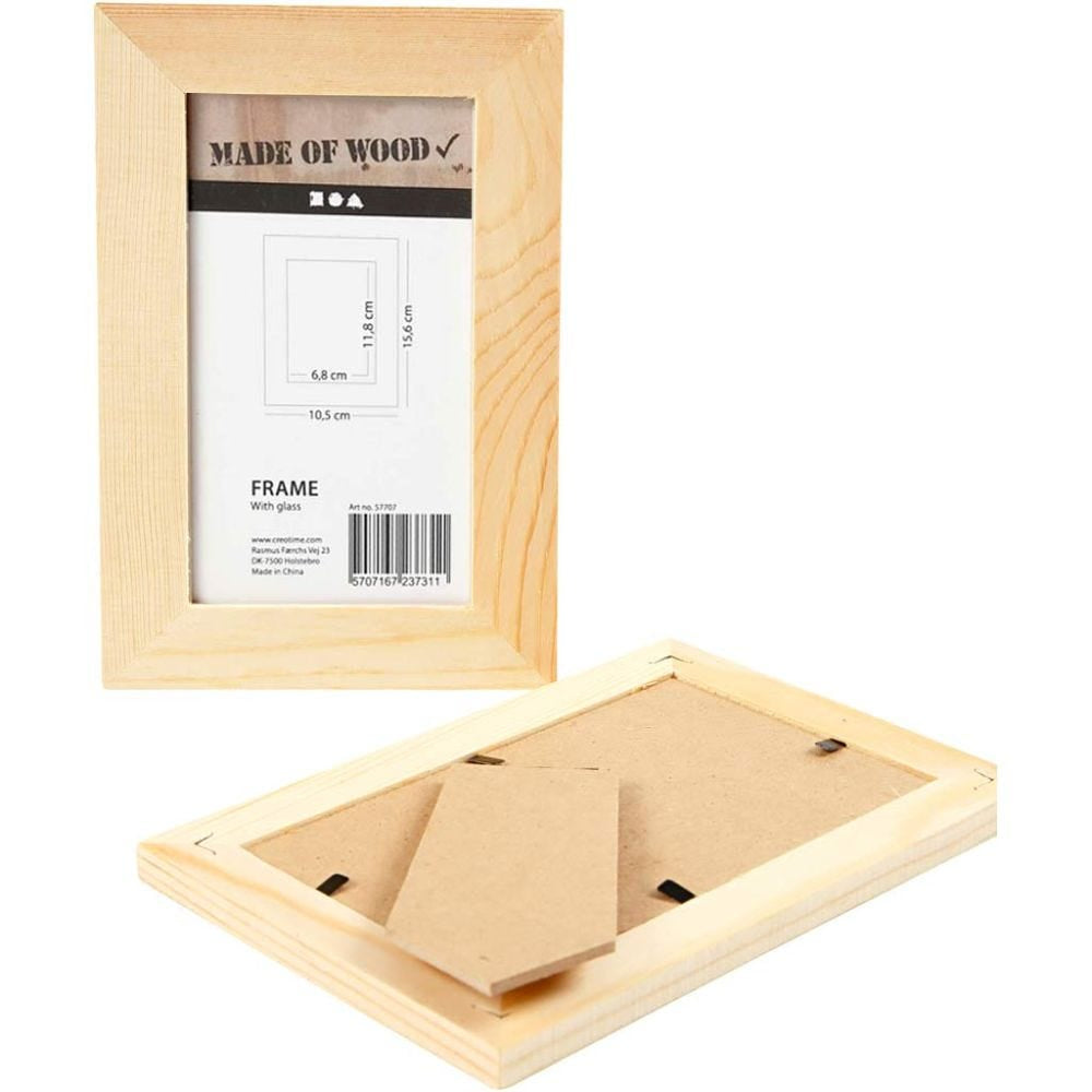 Creativ Company Bilderrahmen – für 6,8 × 11,8 cm – Holz & Glas, Natur