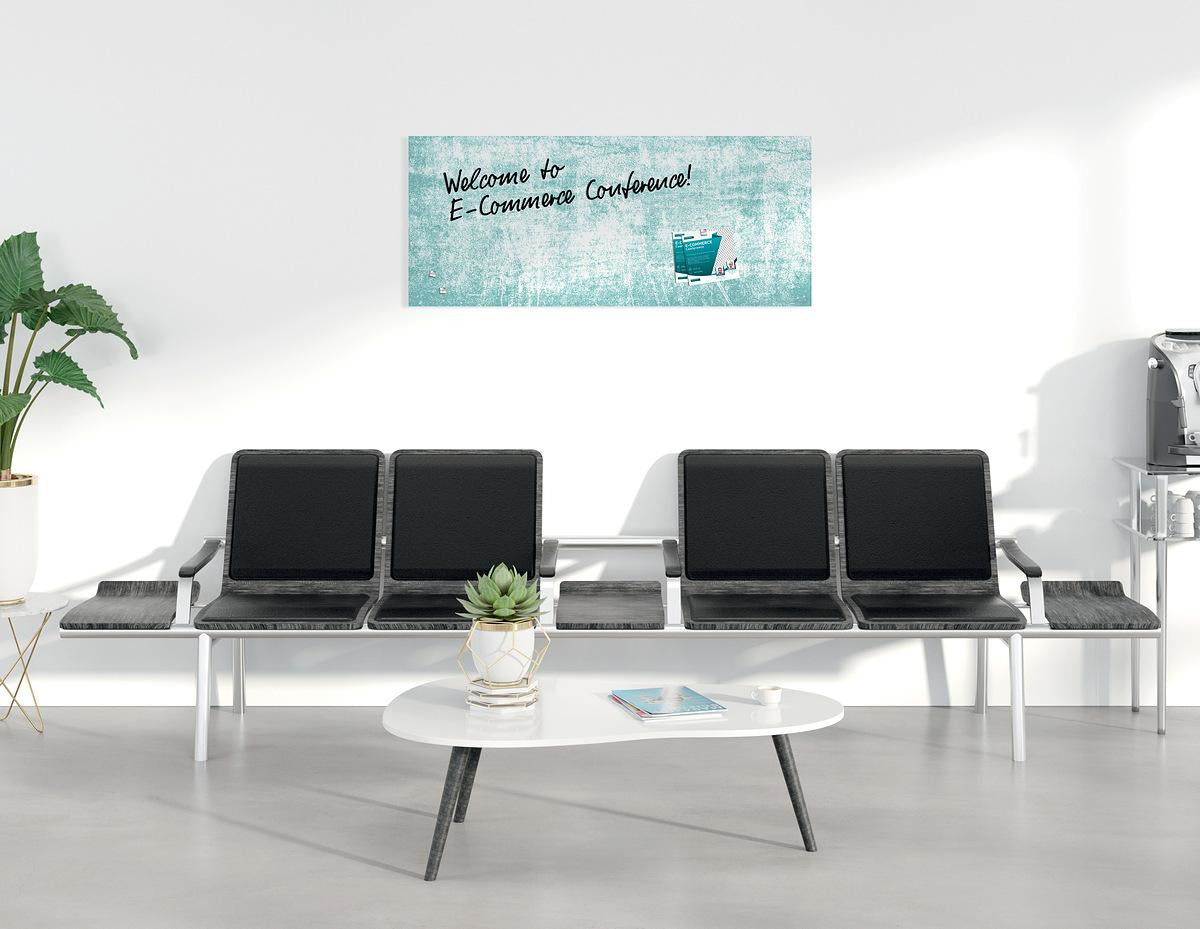 Sigel Whiteboard – 130 × 55 cm, Glas, magnetisch, Wandmontage, inkl. SuperDym Magnetwürfel, Montagesatz