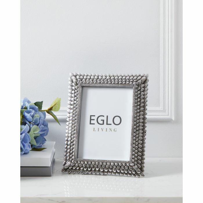 EGLO Bilderrahmen – für 13 × 18 cm – Glas & Kunststoff & Polyresin, silber