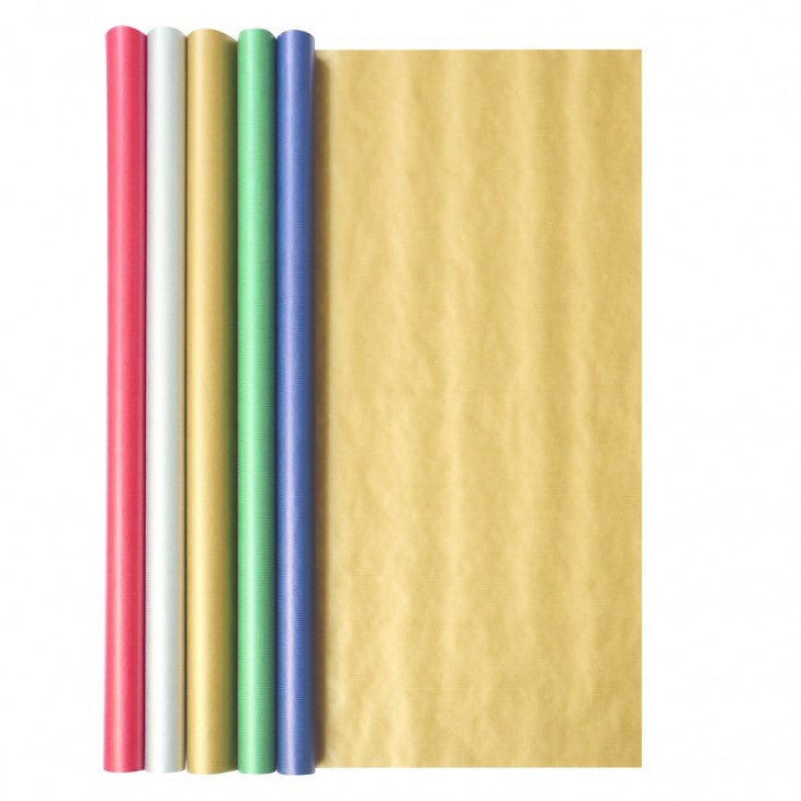 Clairefontaine Geschenkpapier Unicolor, Motive sortiert – 70 cm × 2,0 m – 60 g/m² – Weihnachten