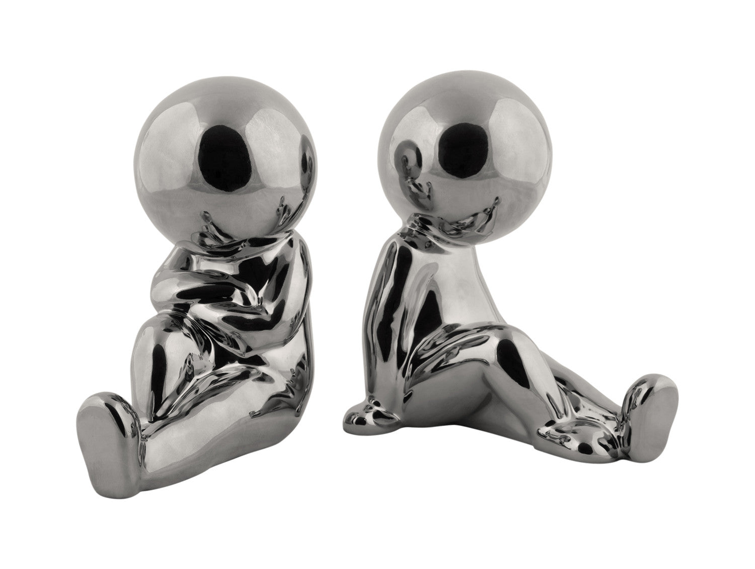 present time Joey Ablageschale – Keramik – Silber – 109 × 172 mm – 2 Stück