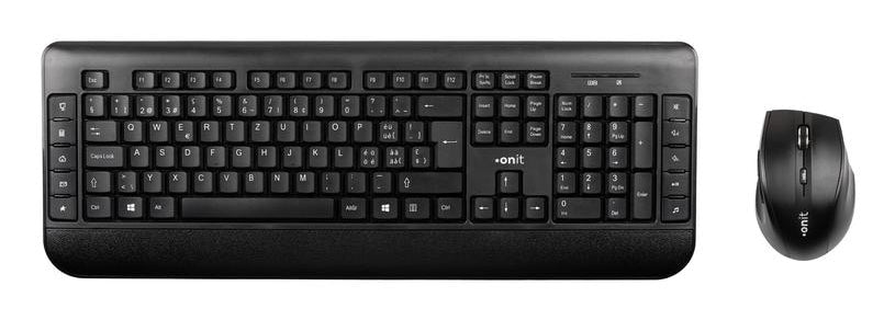 ONIT Tastatur-Maus-Set – 2,4 GHz USB-A (Empfänger) – QWERTZ (CH) – Schwarz