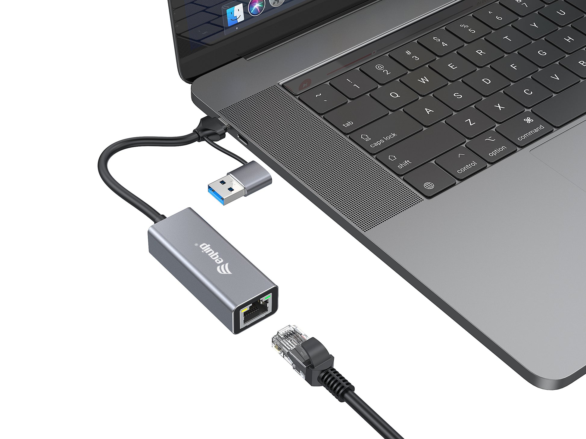 Equip Netzwerkadapter USB-A/USB-C zu RJ-45 – 2,5 Gbit/s, 0,15 m, für PC/Laptop, Windows/Mac/Linux