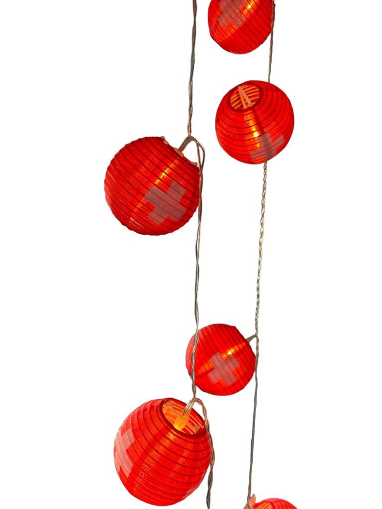 Dameco LED-Lichterkette – Starterset, 1,8 m, Warmweiss, 10 Lampen, Batteriebetrieb, Timer, Rot