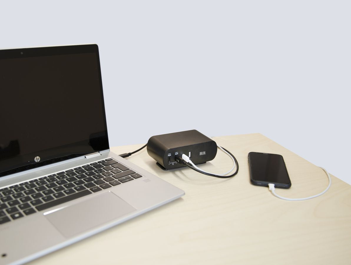 Max Hauri AG Max Hauri PD65W Netzteil – 65 W, 3× USB-C + 1× USB-A, PD, mit 2 m Kabel – für USB-C/USB-A-Geräte