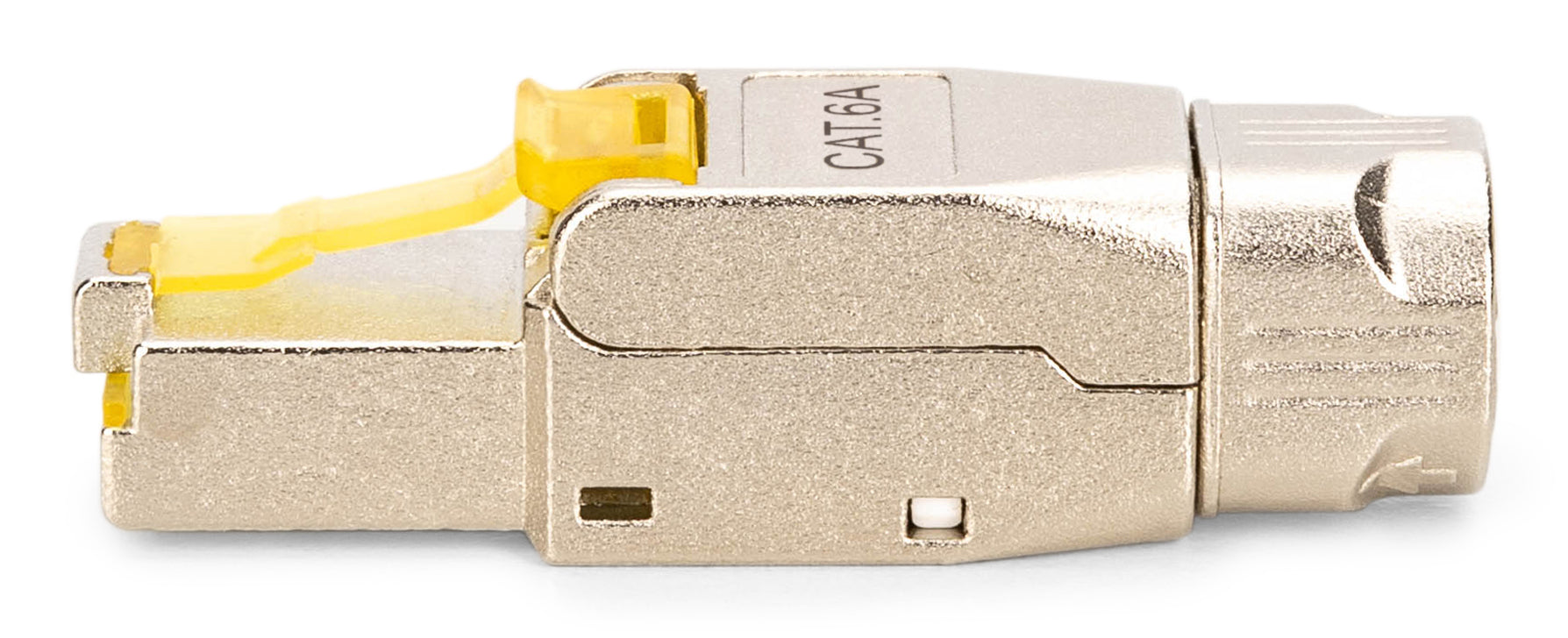 Digitus DN-93638 RJ-45-Stecker – Cat6a, geschirmt, gerade, Nickel/Gold-Kontakte, Silber/Gelb, PoE++ (4PPoE), 1