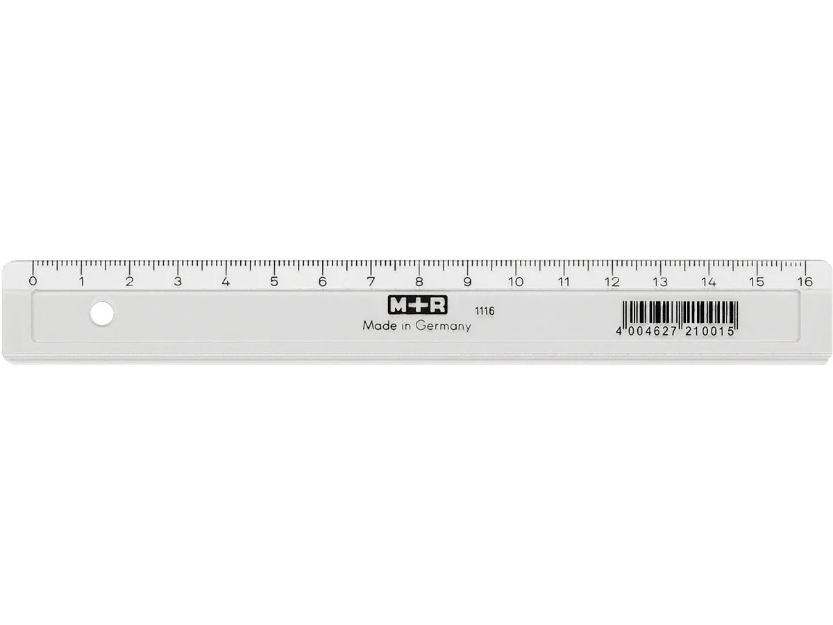 M+R Lineal – Kunststoff – 16 cm – transparent