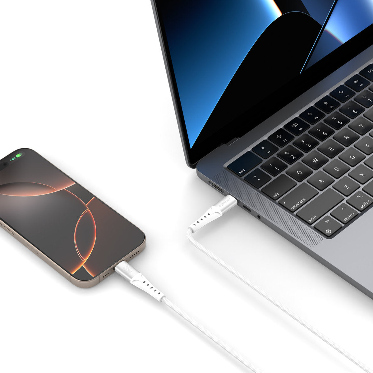 4smarts USB-C auf USB-C Kabel – USB 2.0 (480 Mbit/s) – 1,5 m – PD 60 W – Weiss – für Nintendo Switch und mehr