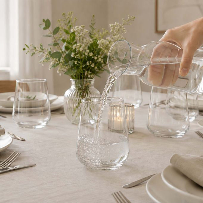 Relaxdays Trinkgläser – 12er Set, 550 ml, Ø 9 cm, Glas, Transparent, spülmaschinenfest