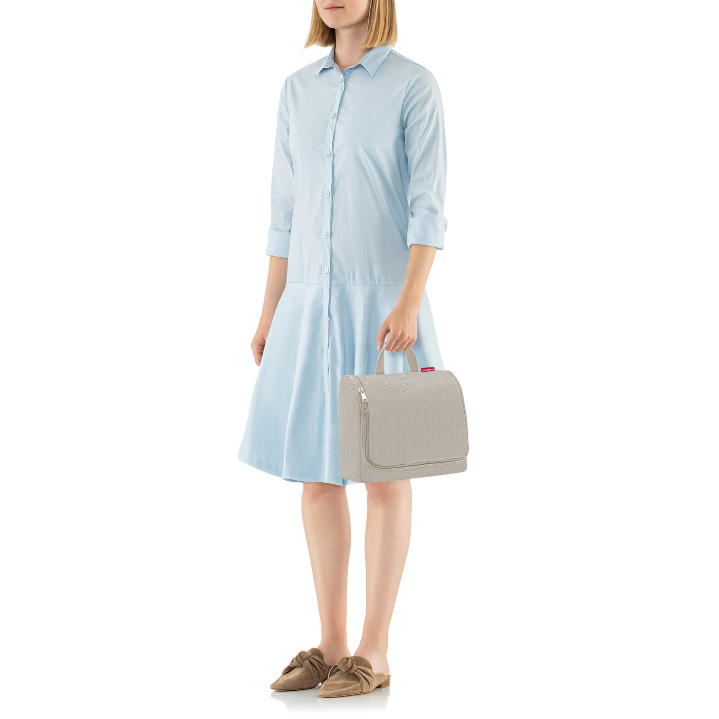 Reisenthel Kosmetiktasche XL – 28×25×10 cm, wasserfest, aufhängbar – Sand – Polyester – 1 Stk.