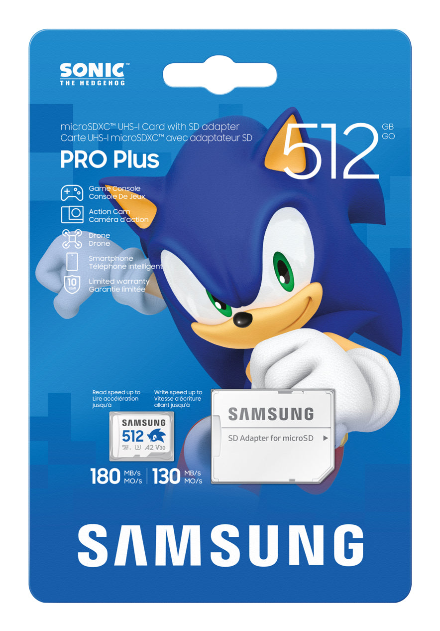 Samsung MB-MD512S microSDXC 512 GB – UHS-I, Klasse 10, U3, V30, A2, 180/130 MB/s, inkl. SD-Adapter