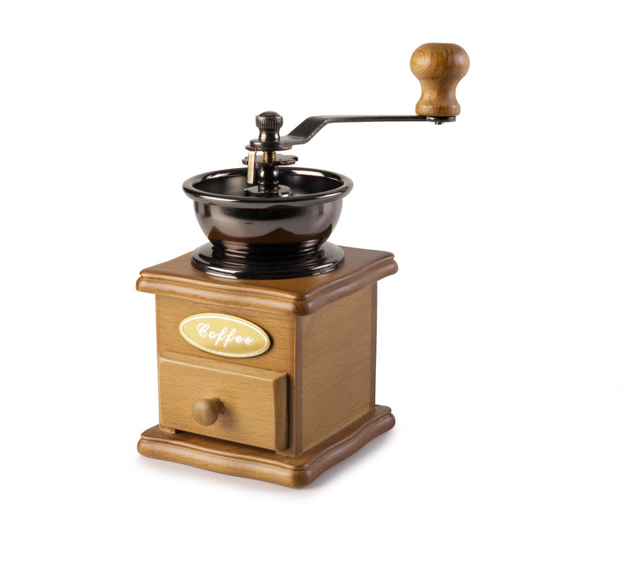 Ibili Hand-Kaffeemühle 750720 – manuelles Mahlwerk, Stahl/Nussbaumholz – hellbraun
