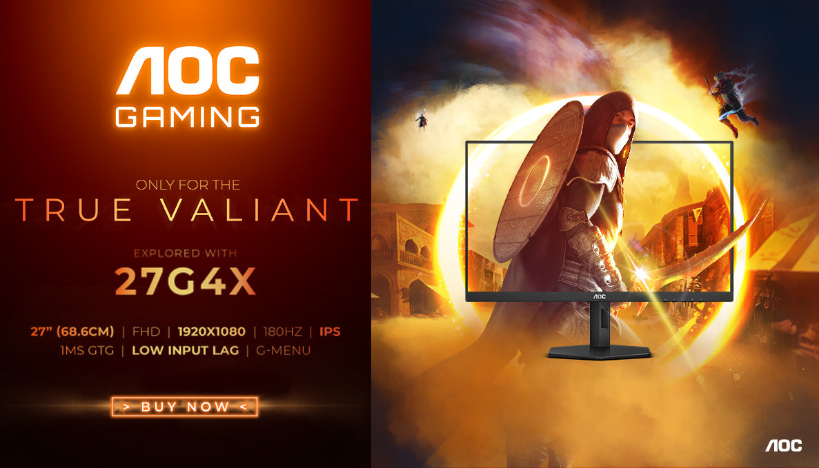 AOC 27G4X – Monitor, 27", 1920 × 1080 (Full HD), Fast IPS, 180 Hz, 300 cd/m², G-SYNC, VESA 100 × 100, Schwarz