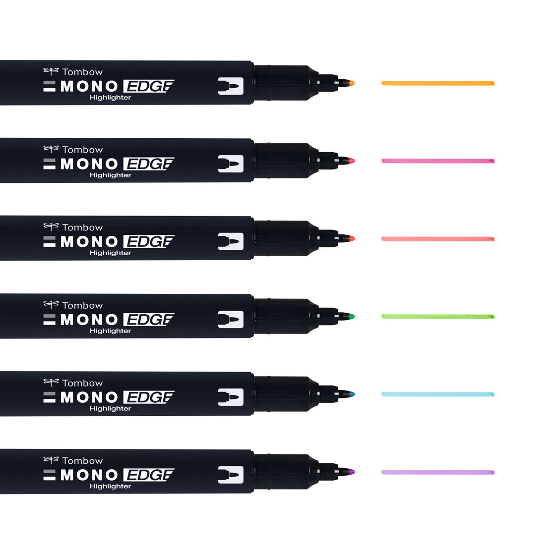 Tombow Non-Permanent-Marker MONO edge – feine Rundspitze – sortiert – 6er-Set