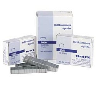 Ofrex Heftklammern 26/6 – 6 mm – Stahl, silber – 1000 Stk.
