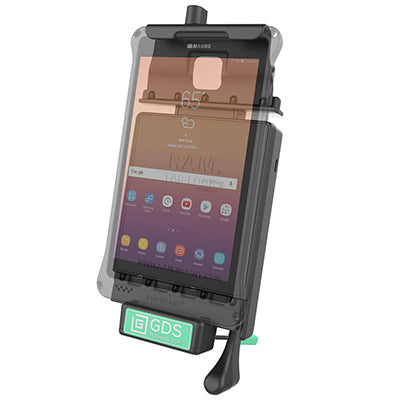 RAM Mounts Fahrzeug-Dock für Galaxy Tab A 8.0 (2017) – 2 A Ausgang, Mikro-USB – Schwarz/Grün