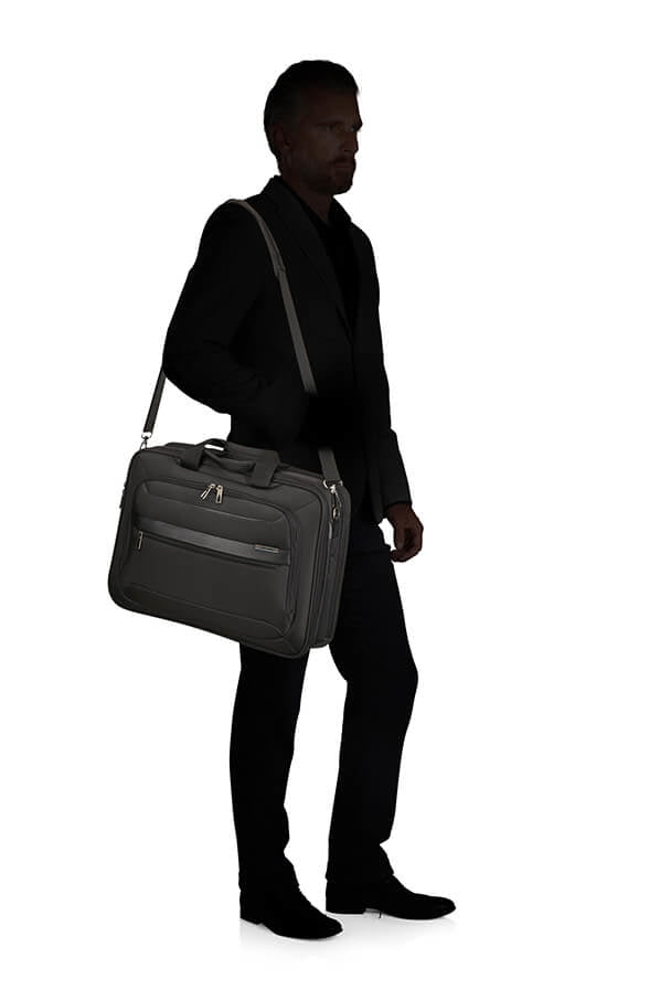 Samsonite Vectura Evo Notebook-Tasche – für Notebooks bis 17,3", 20,5 l, USB-Port, Aufsteckfunktion, Polyester