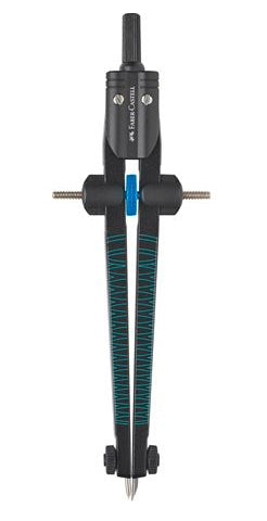 Faber-Castell Twister Schnellverstellzirkel – max. Kreis-Ø 34 cm, inkl. Ersatzteildose, farbig sortiert