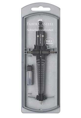 Faber-Castell Twister Schnellverstellzirkel – max. Kreis-Ø 34 cm, inkl. Ersatzteildose, farbig sortiert