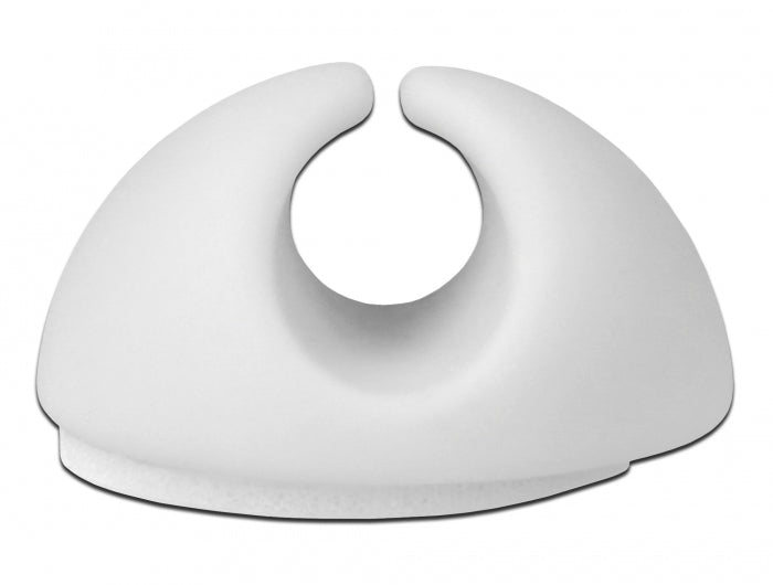 DeLOCK Kabelhalter – selbstklebend – TPR – weiss/grau – Ø bis 6,5 mm – 6 Stück