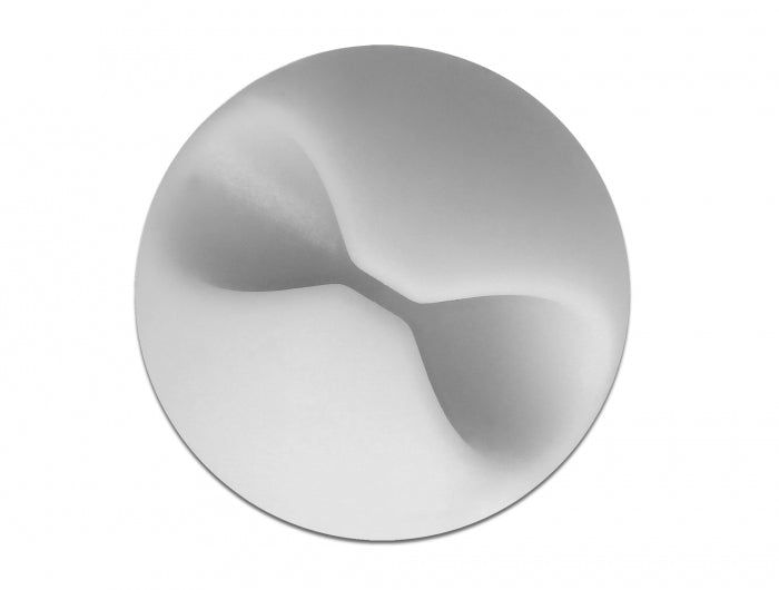 DeLOCK Kabelhalter – selbstklebend – TPR – weiss/grau – Ø bis 6,5 mm – 6 Stück