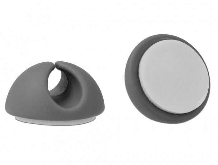 DeLOCK Kabelhalter – selbstklebend – TPR – weiss/grau – Ø bis 6,5 mm – 6 Stück