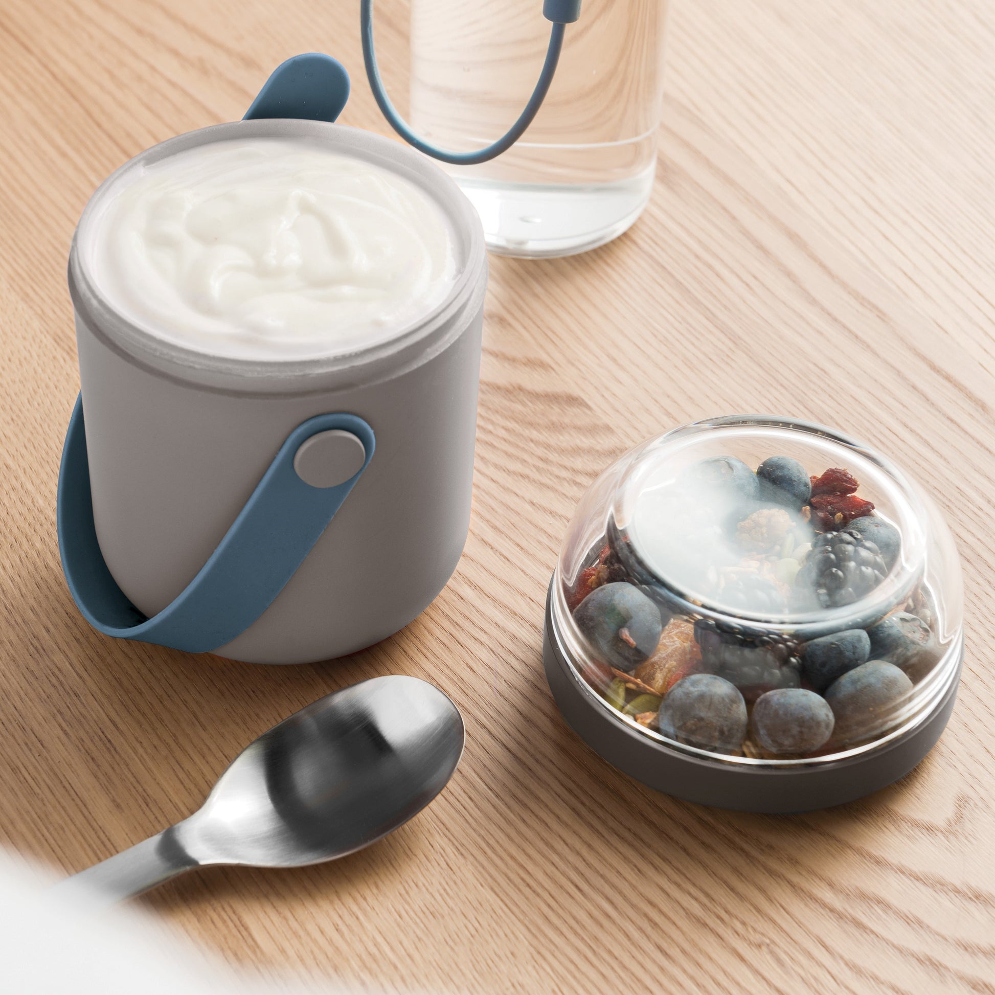 BergHOFF Lunchbox Leo – 650 ml, Ø 9,5 cm, H 15,5 cm, Kunststoff (PP)/Silikon, 2 Fächer, spülmaschinenfest