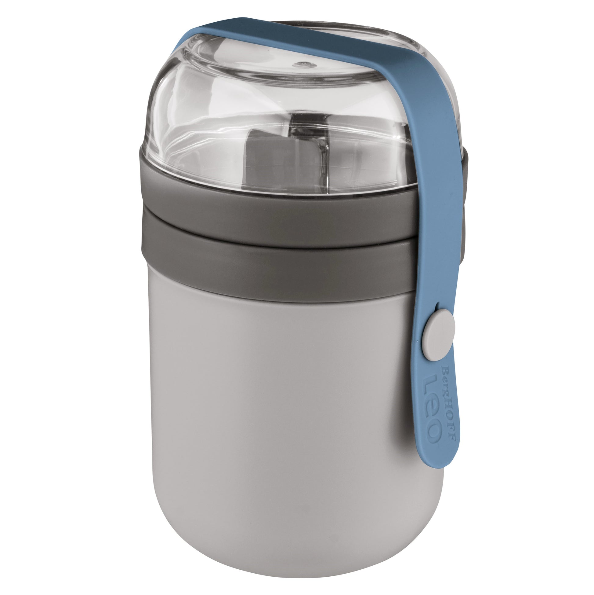 BergHOFF Lunchbox Leo – 650 ml, Ø 9,5 cm, H 15,5 cm, Kunststoff (PP)/Silikon, 2 Fächer, spülmaschinenfest