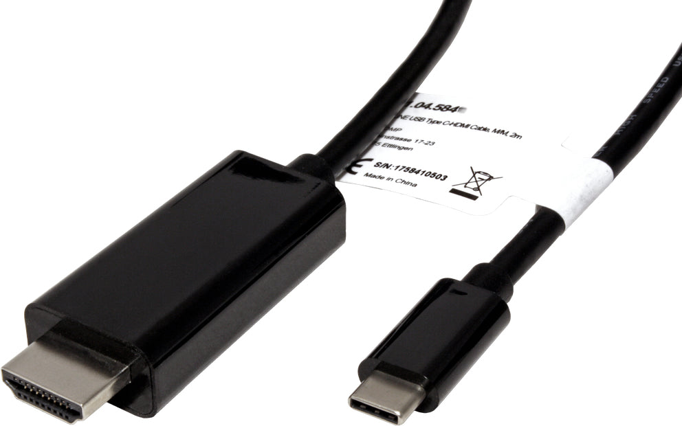 ROLINE USB-C auf HDMI Kabel 4K 60 Hz – 5 m – für Geräte mit USB-C (DisplayPort Alt Mode)
