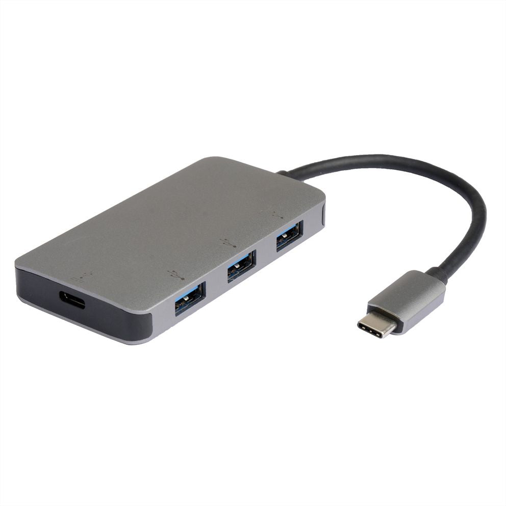 ROLINE USB-Hub – USB-C, 3× USB-A, 1× USB-C (PD), für Mac/Windows