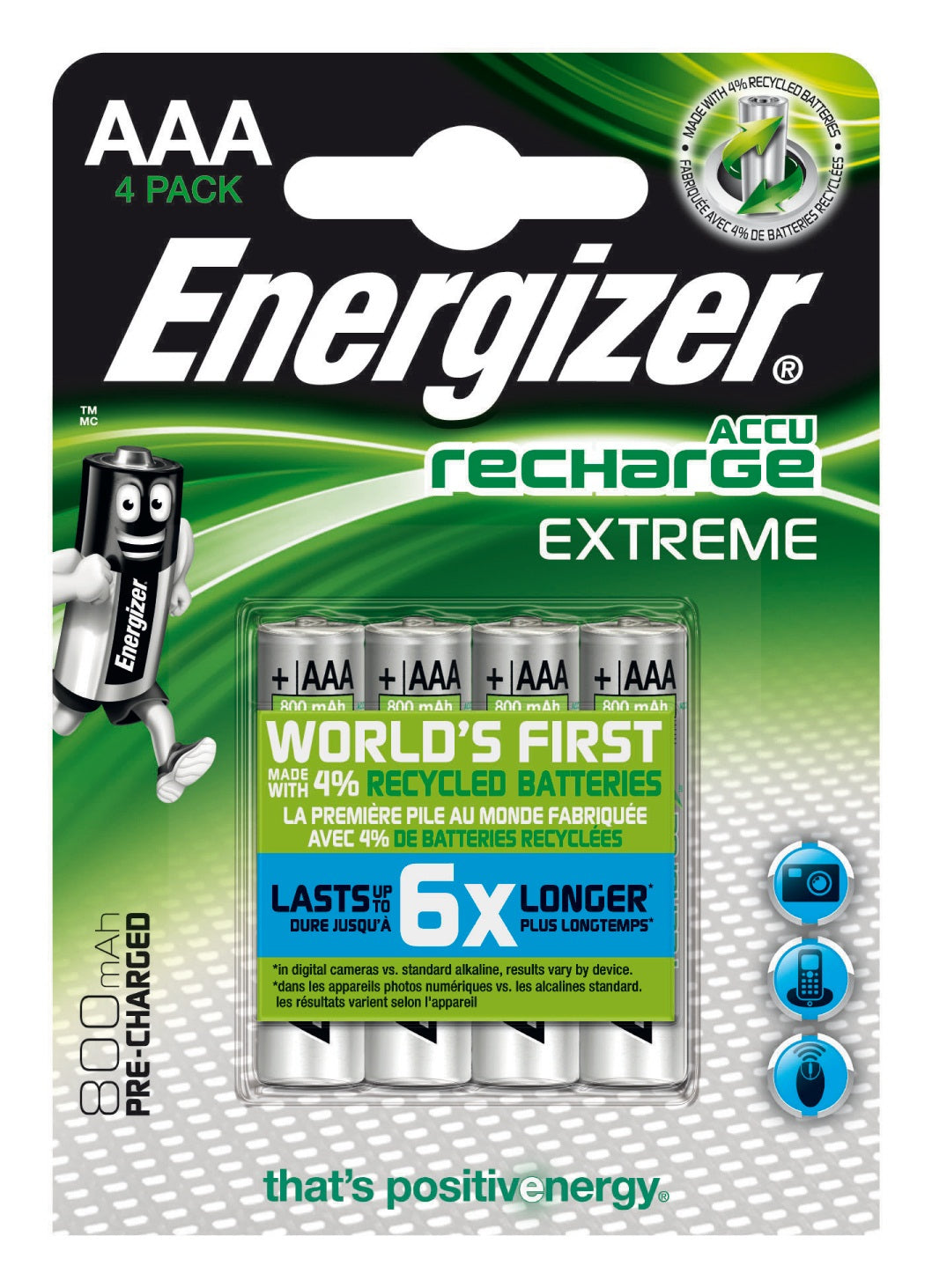 Energizer Akku 1,2 V 800 mAh 0,96 Wh Ni-MH