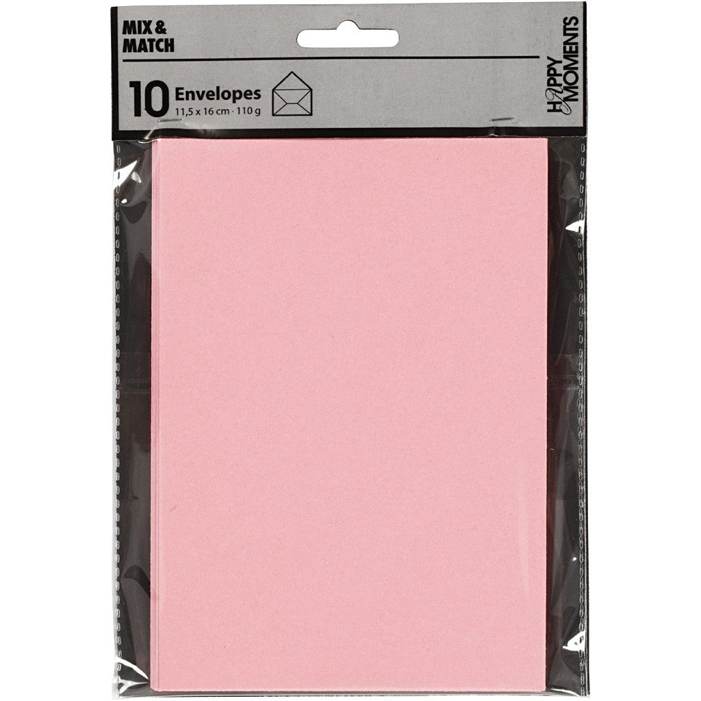 Creativ Company Couvert C6, ohne Fenster, rosa, 110 g/m² – 10 Stk.