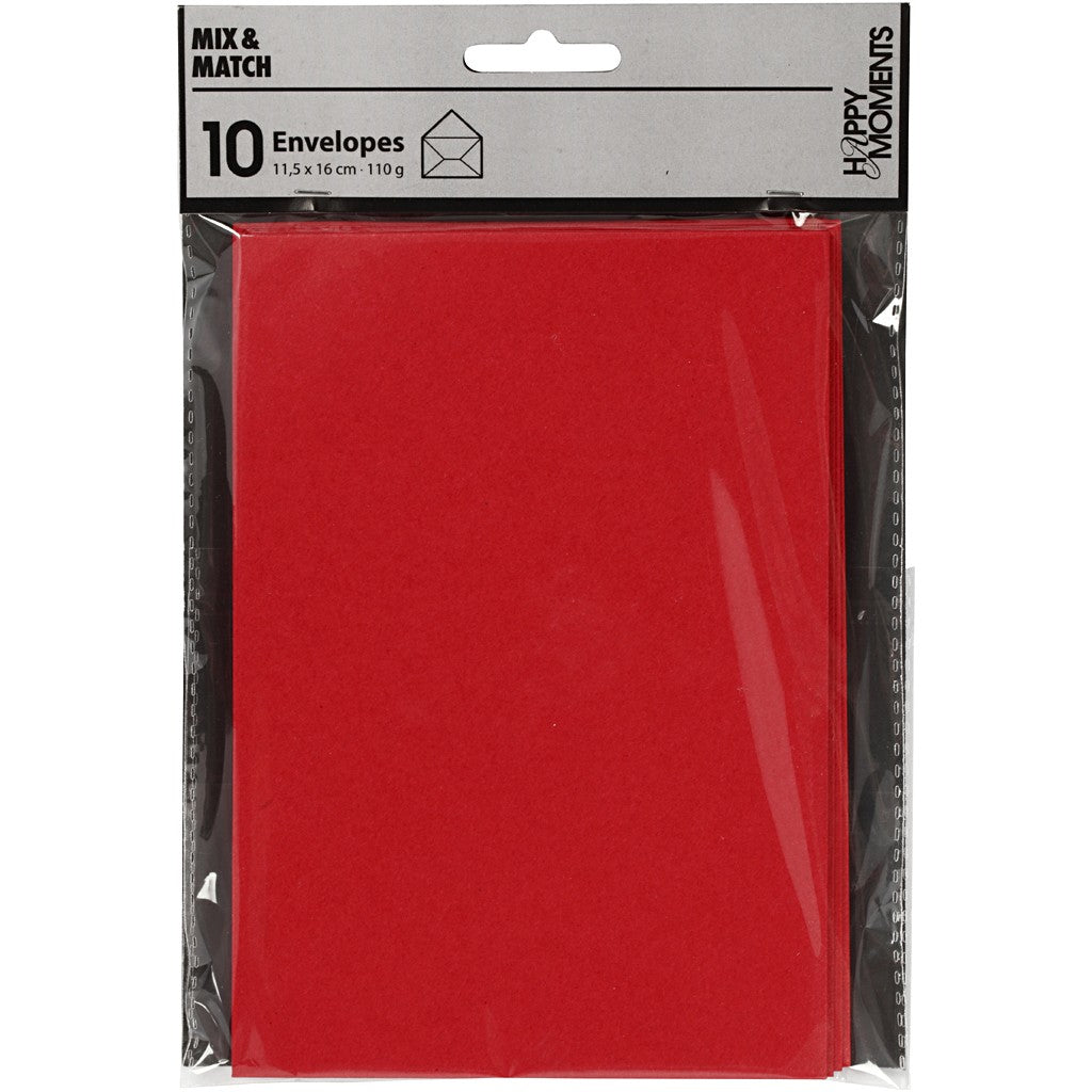 Creativ Company Couvert C6, ohne Fenster, rot, 110 g/m² – 10 Stk.