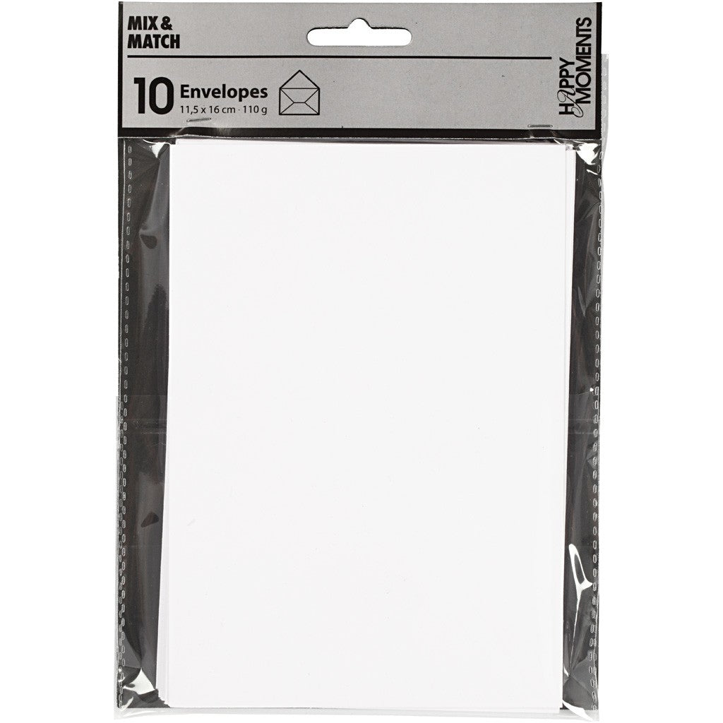 Creativ Company Couvert C6, ohne Fenster, weiss, 110 g/m² – 10 Stk.