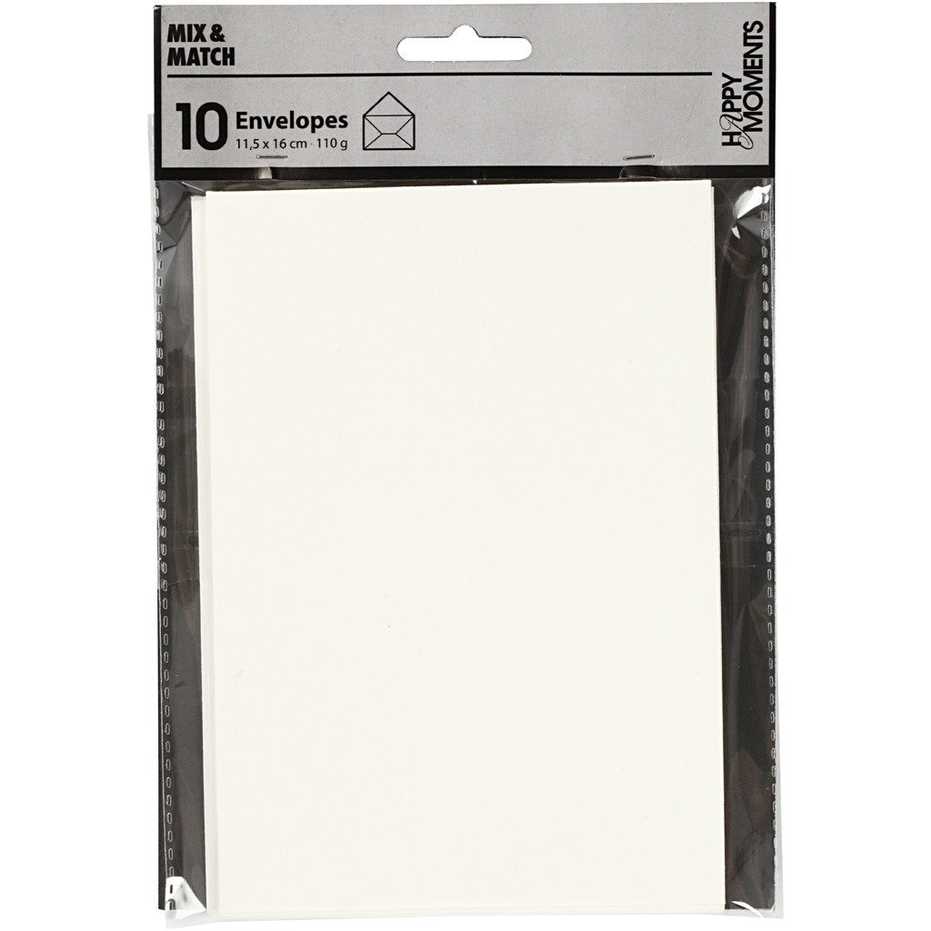 Creativ Company Couvert C6, Fenster rechts, creme, 110 g/m² – Creativ Company – 10 Stk.