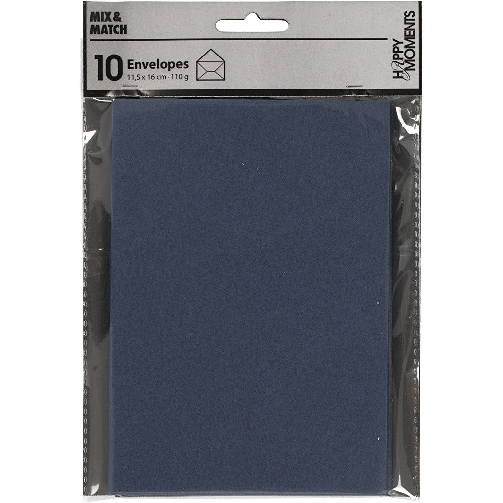 Creativ Company Couvert C6, ohne Fenster, dunkelblau, 110 g/m² – 10 Stk.