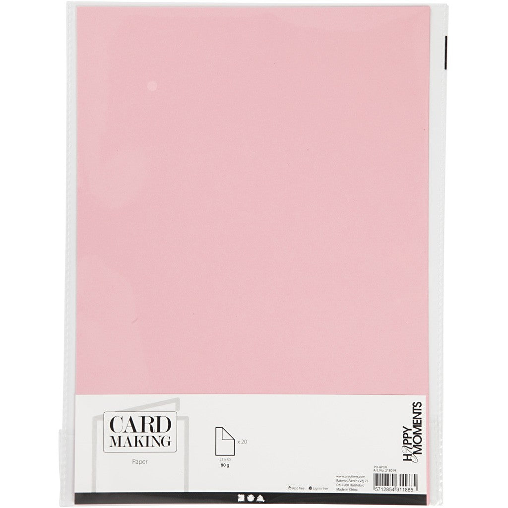 Creativ Company Bastelpapier – A4, Rosa, 70 g/m² – 20 Blatt