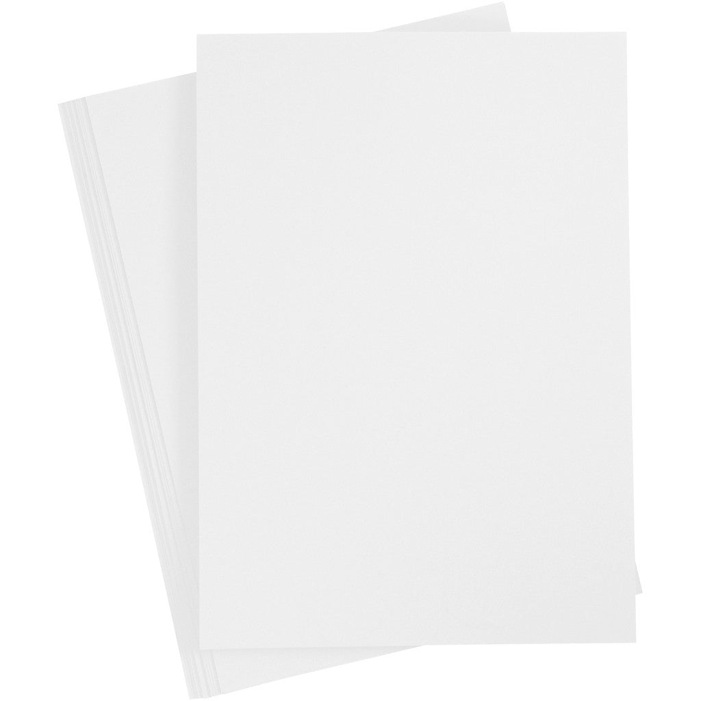 Creativ Company Bastelpapier – A4, Weiss, 70 g/m² – 20 Blatt, Kunstpapier, für Tintenstrahldrucker