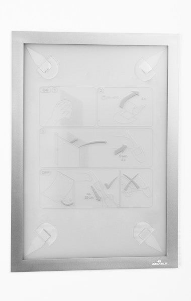 Durable Info-Rahmen – 210 × 297 mm, silber, selbstklebend, für A4