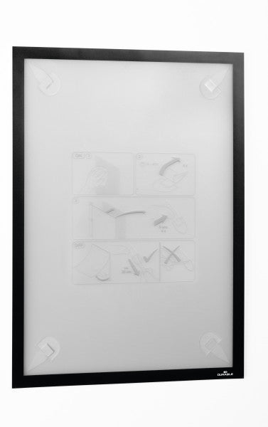 Durable DURAFRAME Wallpaper – Info-Rahmen – A3 – Schwarz – Hoch-/Querformat – Selbstklebend, Magnetisch